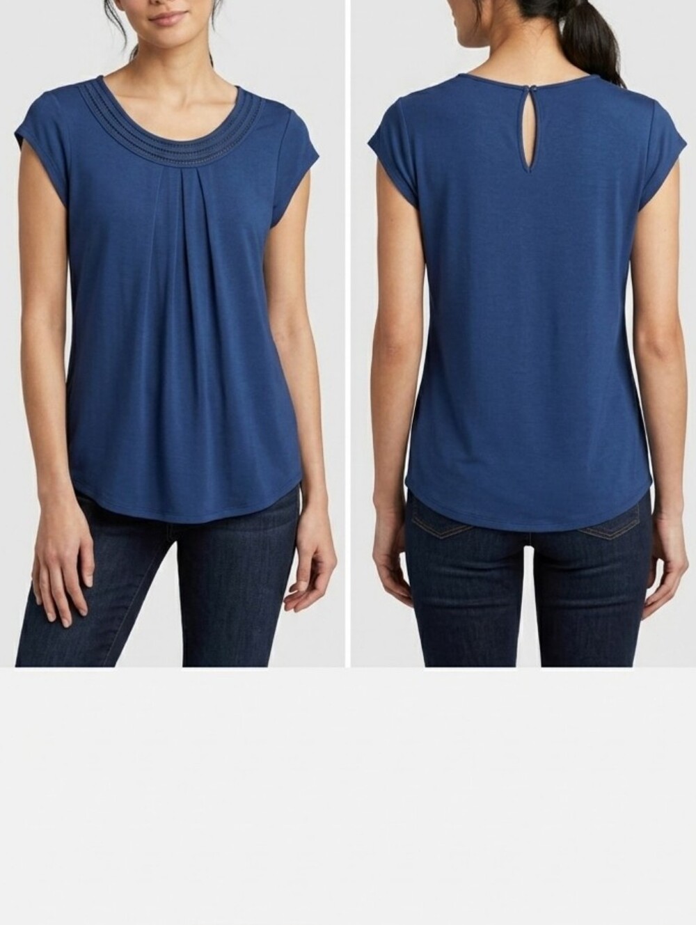 Daniel Rainn Dark Blue Short Sleeve Top - Picture 2 of 14